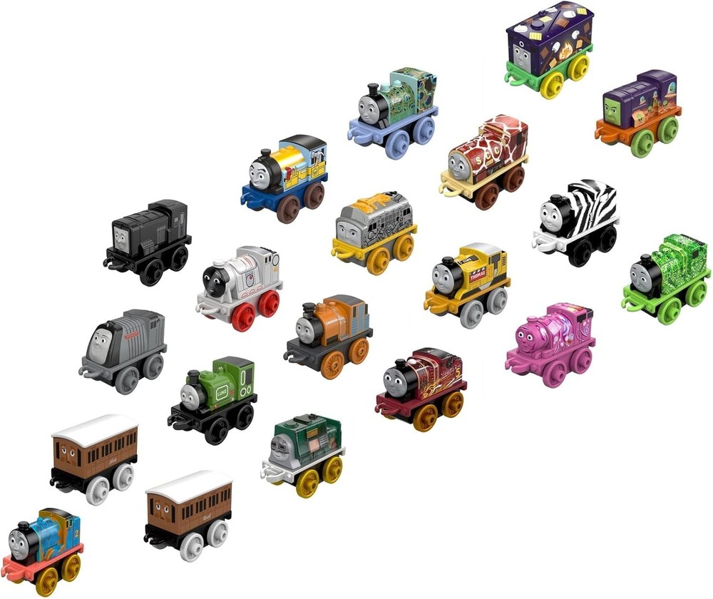 Trains MINIS 20 Pack of Miniature Push-Along Engines & Railway Vehicles for P…