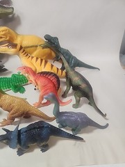 Dinosaurs Lot Of 20 Hard Plastic/Rubber Toys, Mixed Sizes & Brands.
