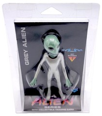 Vintage 1996 Shadowbox Alien Series Grey Alien Figure Set 1 w/ Trading Card NIP
