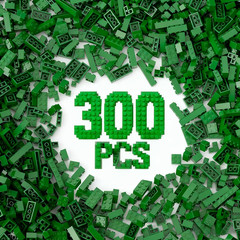 300Pcs Building Brick Bulk, White Bulk Bricks with 5 Sizes, Compatible with Lego