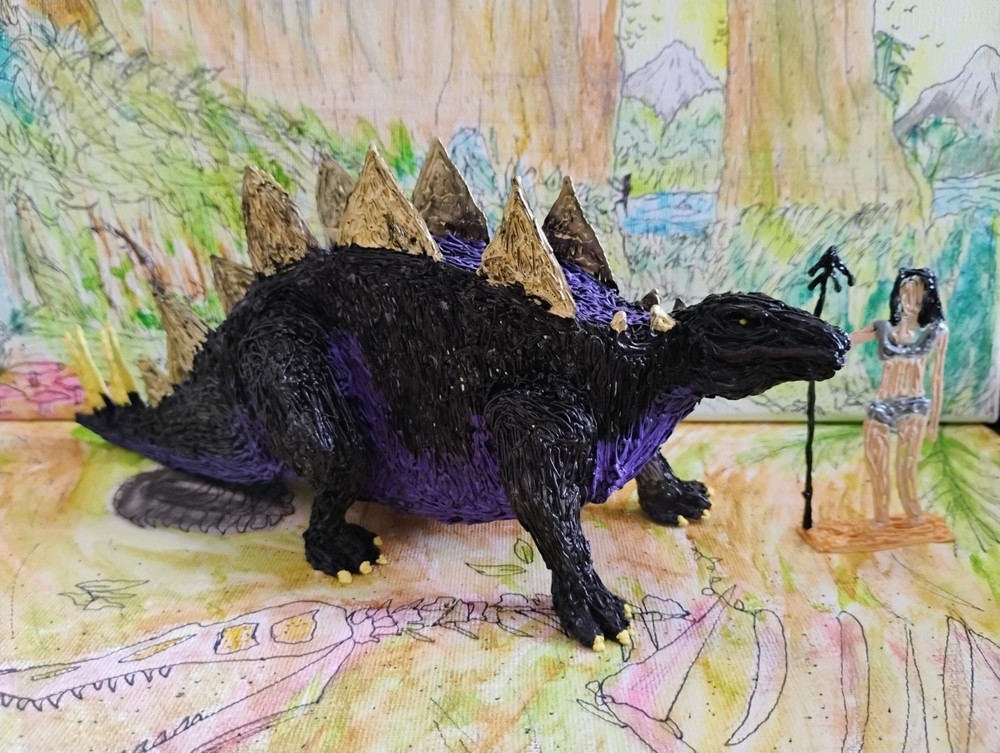The First Gods STEGOSAURUS Lost World Creations PLA Figure With Trading Card