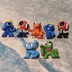 Rainbow Friends Figure Lot of 7 Blue Green Orange Cyan Red Roblox Collectibles