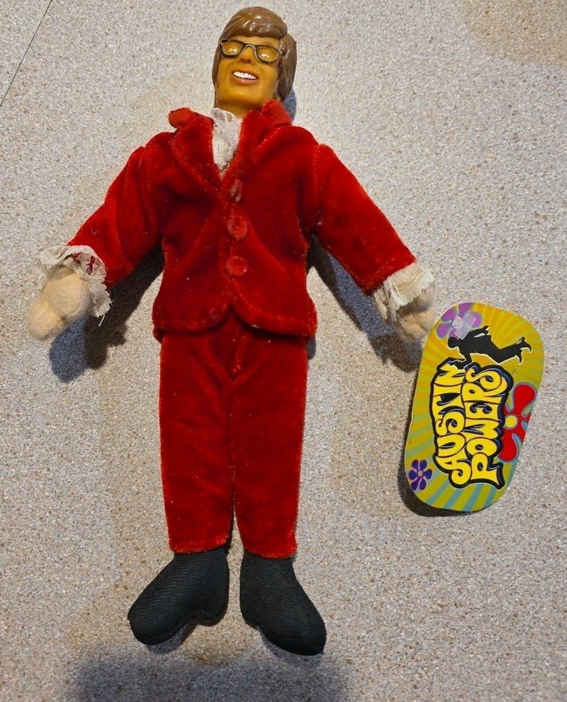 Austin Powers Figure Plush Doll 9” Red Velvet Suit with Tags 1999