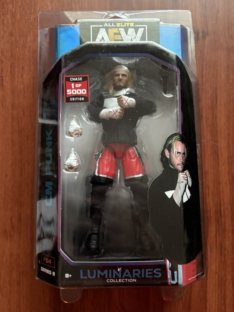 AEW Unmatched Series 8 Luminaries CM Punk Chase 1 of 5,000 W/ Figure defender