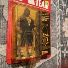 VINTAGE 1983 GALOOB A-TEAM MR. T B A BARACUS ACTION FIGURE ON CARD – WEAR READ!