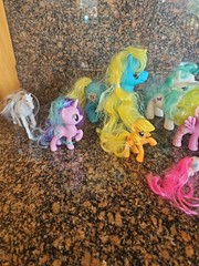 Subtract One The Pink W/yellow Hair Little Pony Lot Of 13 Now 12 & Plastic Horse