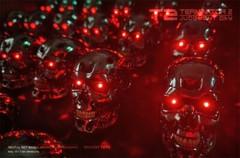 1/4 Scale Terminator T2 T800 ENDOSKELETON Figure Model LED Eyes Head Carving