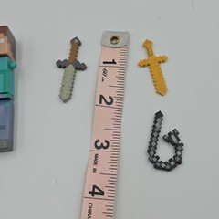 Minecraft Lot Figures Key Chain Mini Figs & Wolves Zombie Steve GUC