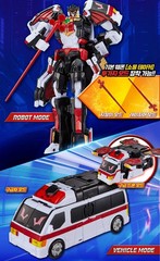Metal Cardbot W BLOODWING Bat Ambulance Car Transforming Robot Season3