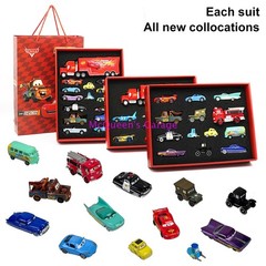 Disney Pixar Lightning McQueen Diecast Car Set Color Gift Box Alloy Toy For Kids
