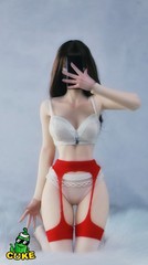 1/6 Female Doll Sexy High Elastic Ultra Thin Garter Stockings Outfit (No Figure)