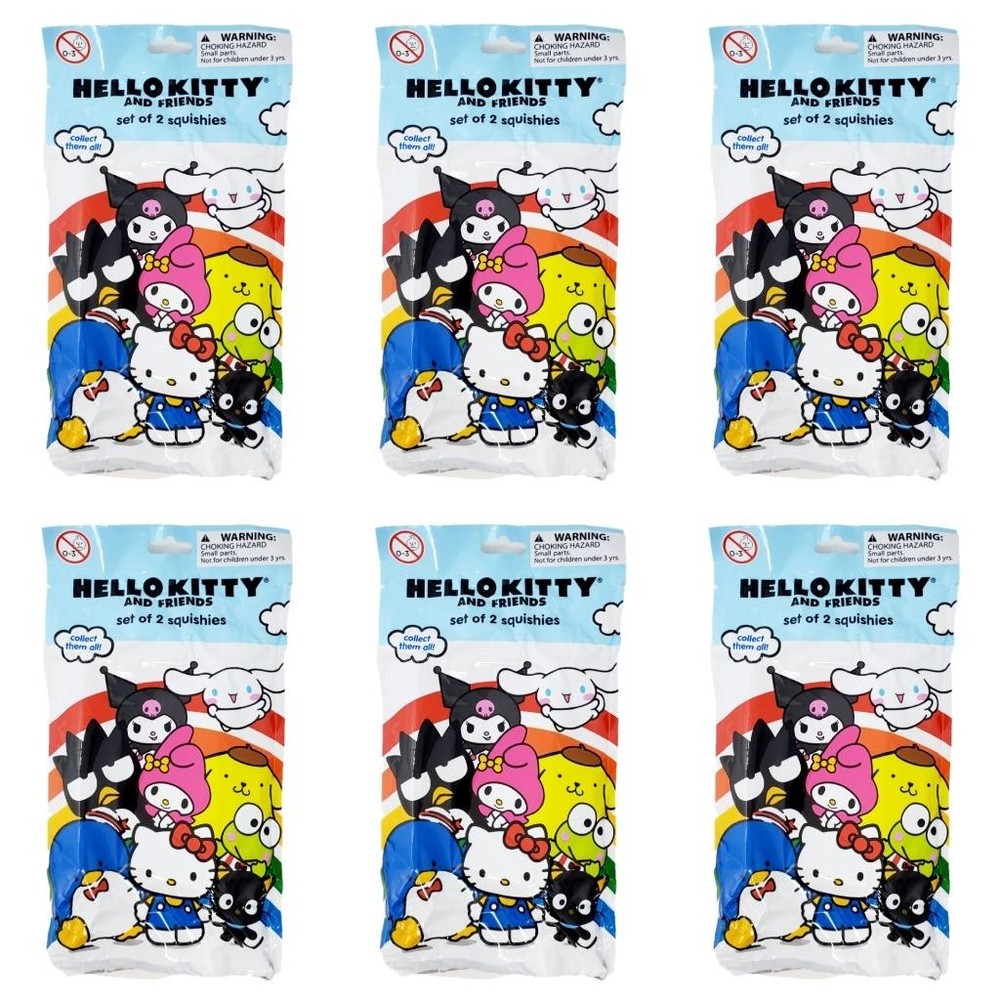 Hello Kitty + Friends Squishies : Lot of 6 NEW Sealed Blind Bags