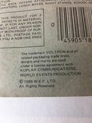 1985 Voltron Impulse, Time Keeper Robot Watch Original Package cardback w bubble