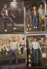 NECA Back To The Future Set Of 4 Marty McFly Michael J Fox Biff Tannen Doc Brown