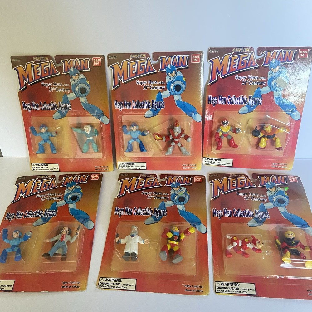 MegaMan Bandai 1995 Mini Figs Lot Of 6