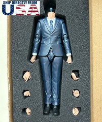 1/12 scale Male Figure Set with Non-detachable Suit Blue For 6″ SHF MAFEX Head