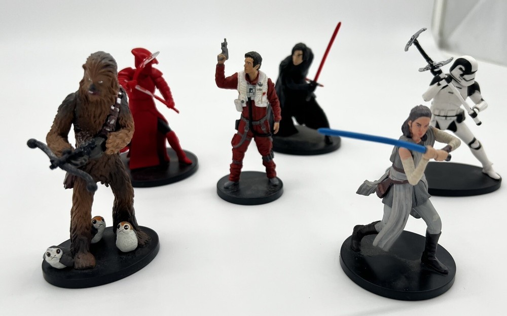 Disney Parks Star Wars 6 Cake Topper Last Jedi Deluxe Figurine Set Kylo Ren, Rey