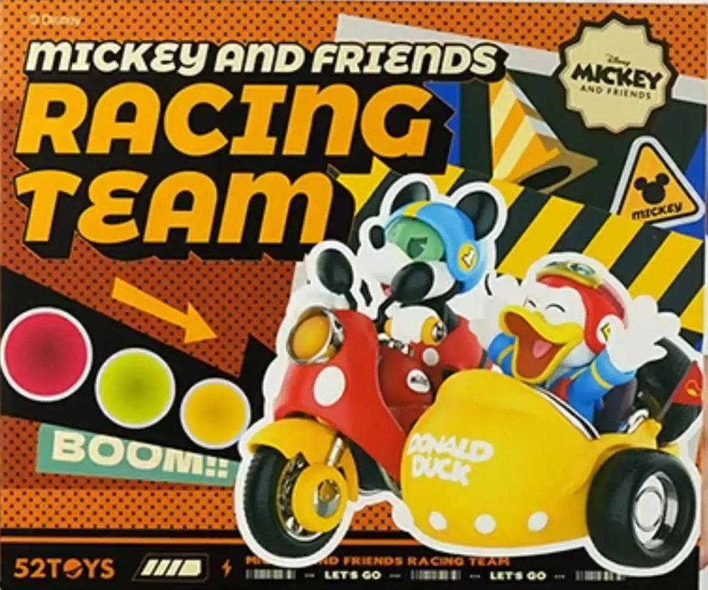 52TOYS Disney Mickey Donald Speed Squad Motorcycle Blind Box Figure LED Toy Gift
