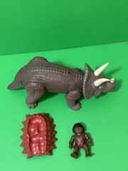 Triceratops & Brin Vintage Definitely Dinosaurs Complete Set 1987 Playskool