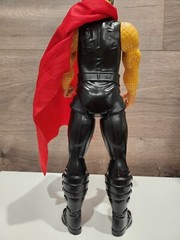 2013 Thor Hasboro Marvel Action Figure w/ Cape & Helmet Black & Gold 12” Tall