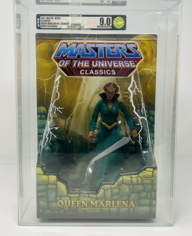 2011 QUEEN MARLENA W/ CRINGER AFA GRADED U9.0 SDCC EXCLUSIVE MOTU CLASSICS MOTUC
