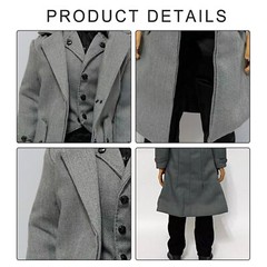 12 Inch 1:6 Scale Male Soldier Toy Gray Coat Set Clothes Model CC307