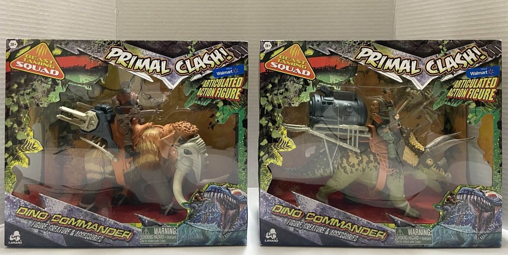 Primal Clash Dino Commander Beast Taming Squad Mammoth & Triceratops Walmart Exc