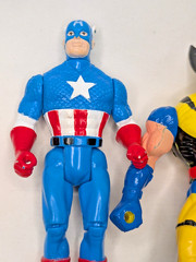 Vintage 1990s MARVEL Figures Captain America Deathlok Cyclops Wolverine Stealth