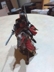 Papo Demon of Darkness Red Knight Action Figure on Horse With Swords