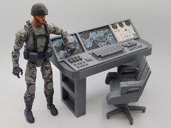 Custom 1:12 Mission Control Radar Panel w/ Operator Chair Diorama Prop Set TYPE1