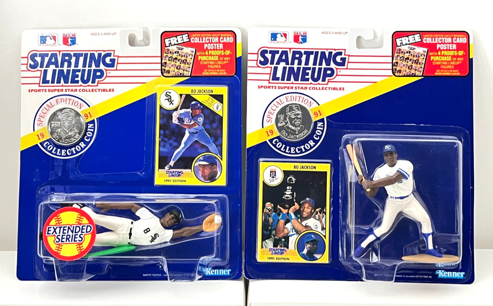 Bo Jackson Royals/White Sox 1991 Starting Lineup Two Figures NEW w/Coin Card MLB