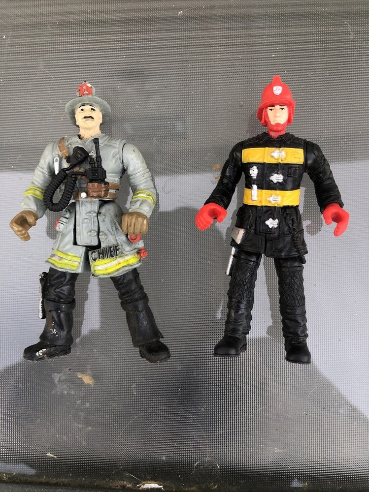 Fire Squad Fireman W/ Red Helmet Lot Loose 4″ Action Figure Chap Mei