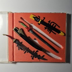 2 Miniature Swords D, 4.9″/5″ Length, Handmade, Hong Kong Manhua
