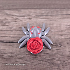 3D printed Rose Spider Articulated Flexi Fidget Gift 2″ long Holiday Gift