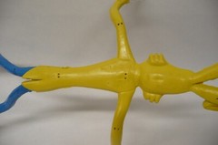 “BENDY” Rabbit TOYEaster Unlimited Rubber Pose 70s 80s tuxedo Yellow