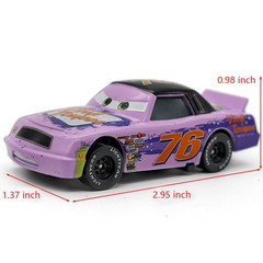 2Pcs Disney Pixar Cars No.76 Vinyl Toupee Hauler Truck with Car Diecast Toy Set