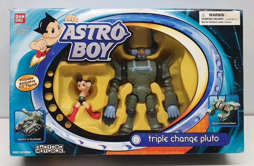 Astro Boy Triple Change Pluto 2.5″ Figure NIB 2004 Bandai Transforms Sky Grand