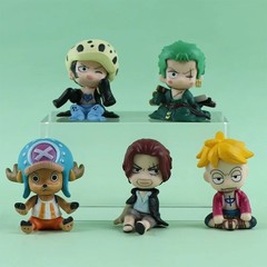 10PCS One Piece Figures Set Luffy Law Sabo Zoro Sanji Nami Chopper Marco Ace Rog