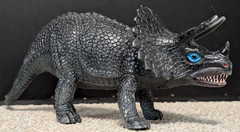 Vintage 1980s Dor Mei Triceratops Styracosaurus Dinosaur Figure Toy Lot (3)
