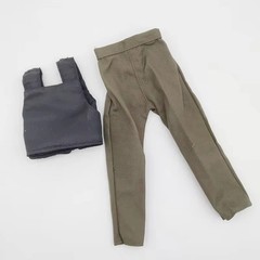 Fashion 1/6 Scale Black Bulletproof Vest with Canvas Pants clothes Model