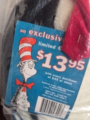 Vintage Macys Cat in the Hat Plush 28 inch 1995 Dr. Seuss Plush W/book NEW!
