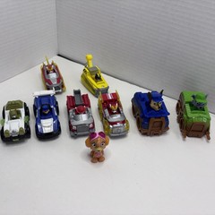 Paw Patrol Die Cast / Plastic Lot Of 9 Chase,Skye, Marshall, Tracker And Rubble