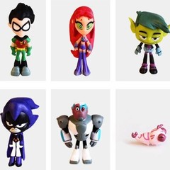 Teen Titans Go Robin Gift Cyborg Beast Boy Kids Toy 5 PCS Action Figure Gift