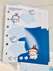Mashi Maro Memo Diary refill. 30 sheets. 6 ring binder. Made in Korea. 2001