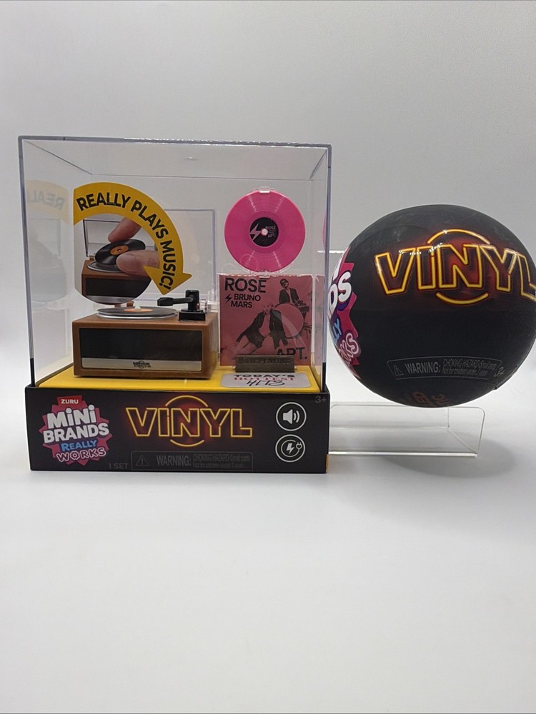 Mini Brands Really Works MINI RECORD PLAYER + CAPSULE Vinyl Playset Series 1 NEW