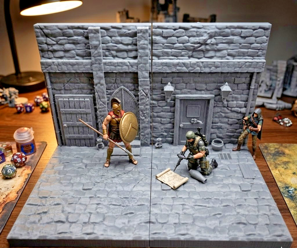 1:18 Scale 4-Inch Figure Diorama Set Medieval Fantasy Street Carnival 15.5 inch