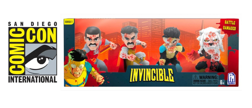 Invincible 4 pc Bloodsplatter Figure Set SDCC 2026 UCC Preorder Battle Damaged