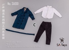 SA Toys SA001 1/6 Leisure Agent Trench Coat Set Model Fit 12” Body Figures