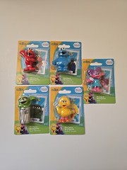 Set Of 5 Sesame Street Mini Figures Elmo, Big Bird, Oscar, Abby & Cookie Monster