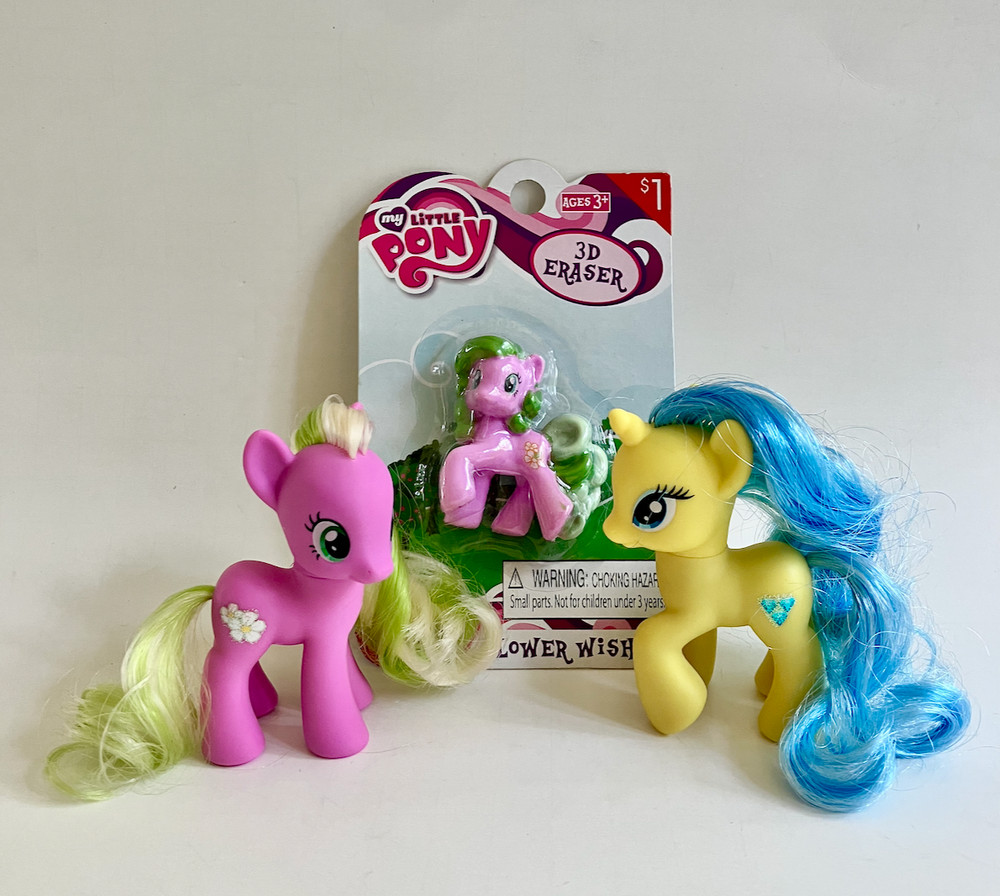 My Little Pony G4 FiM TRU Exclusive Lemony Gem Flower Wishes + MOC Eraser